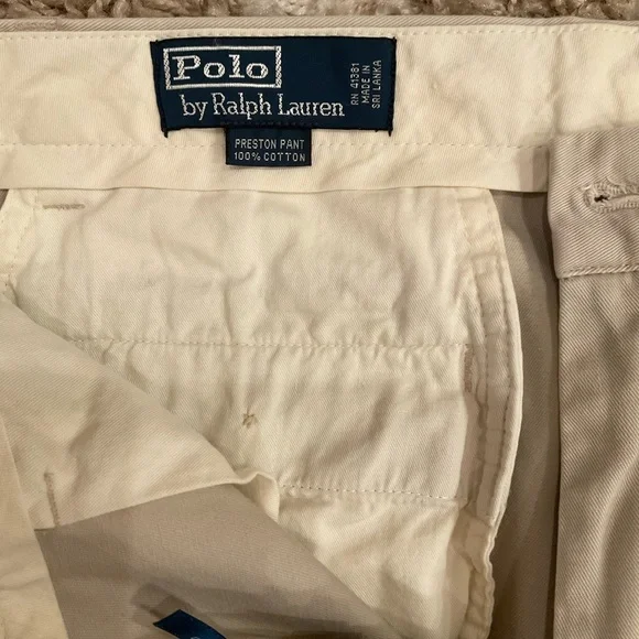 RALPH LAUREN BEIGE PRESTON COTTON PANT SIZE 32/33 - Picture 3 of 4